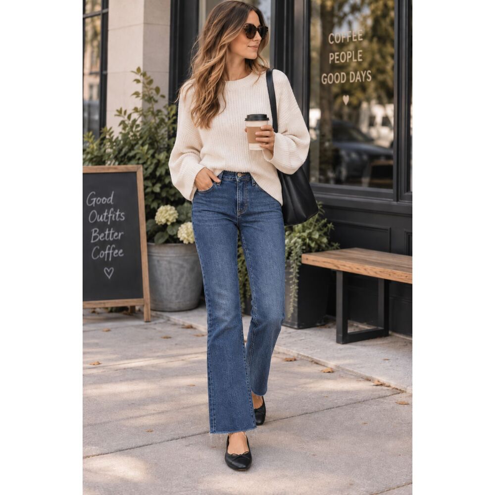 J.Crew Full-Length Demi-Boot Jeans Size 25 Medium Wash Raw Hem High Rise